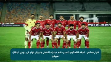 قرار صادم.. لجنة التحكيم تصدر حكم مباراة الأهلي وأيجل نوار في دوري أبطال أفريقيا